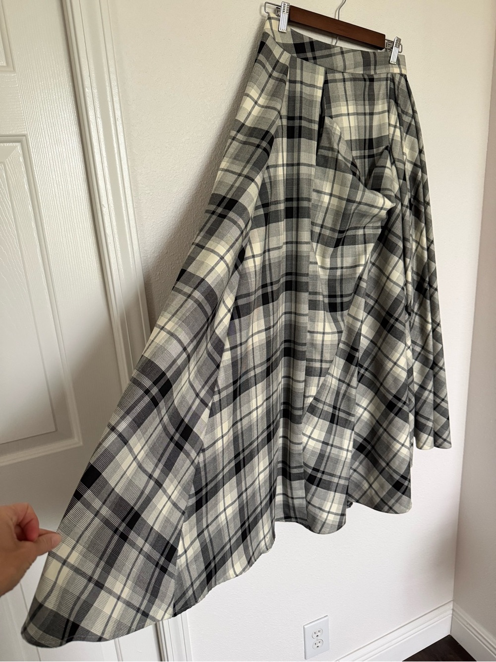Plaid Maxi Skirt Asymmetrical Punk Preppy CBK Cool Girl Size 4 - Picture 8 of 11